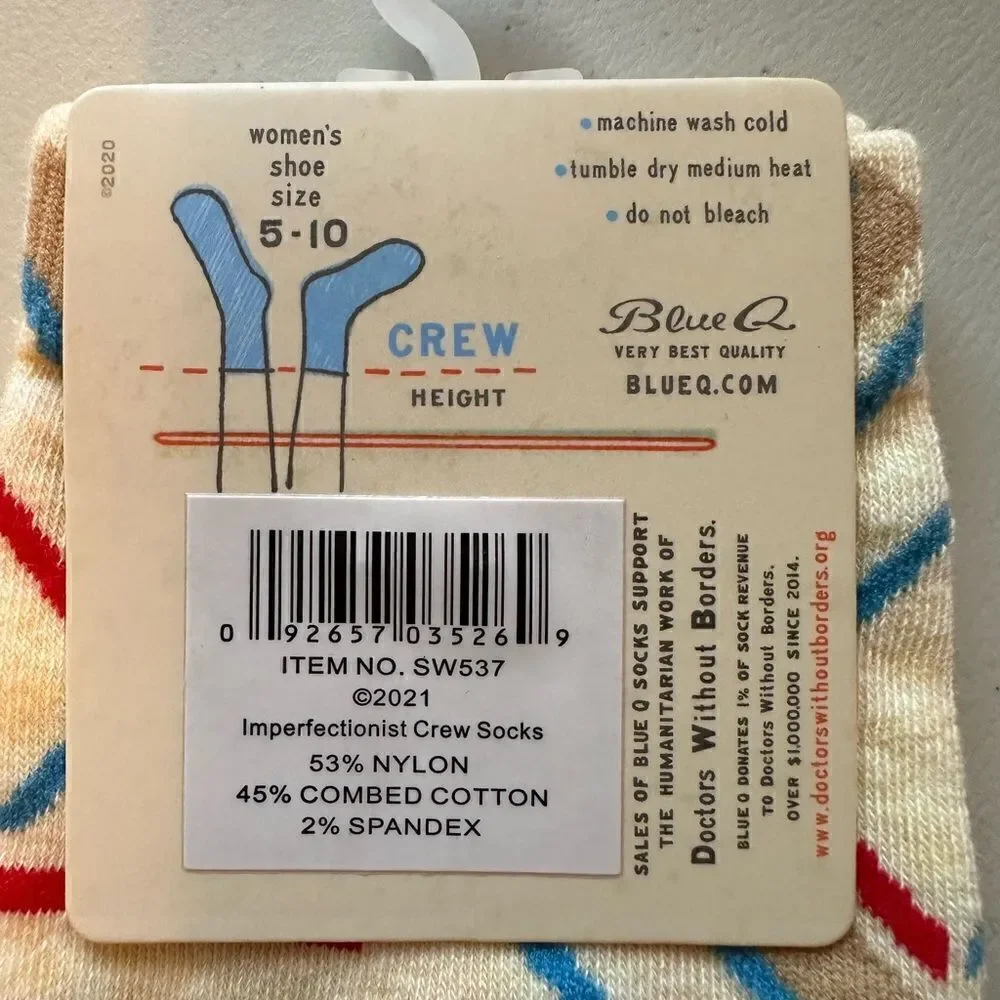 Blue Q Women’s Cotton Crew Socks Imperfectionist